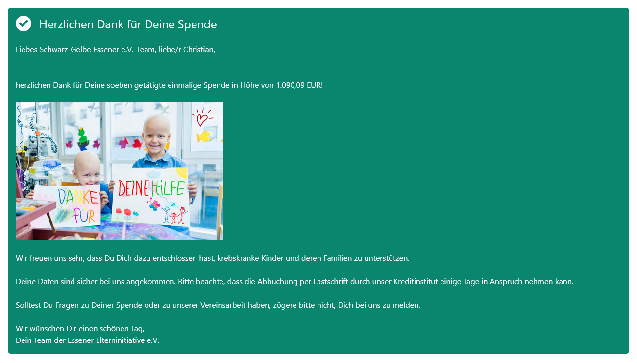 Weihnachtsspende 2025 Elterninitiative